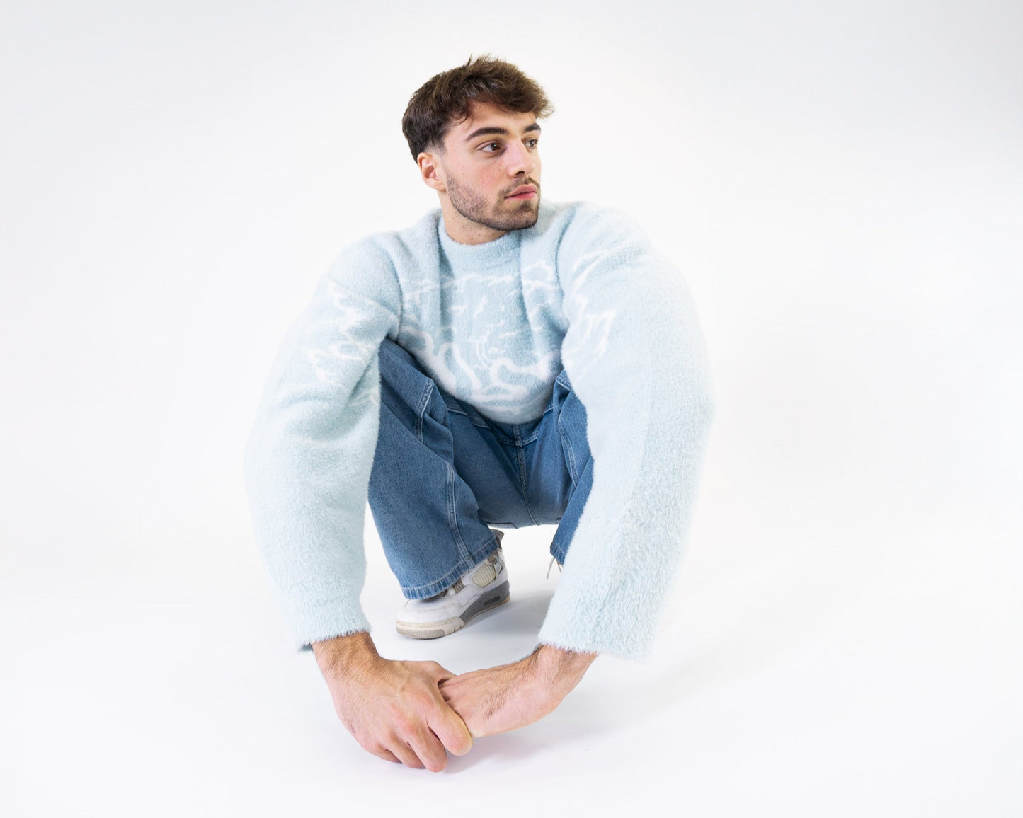 FLUFFY KNITWEAR - LIGHT BLUE